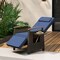 Costway 1/2 PCS Patio Wicker Recliner Chair with Adjustable Backrest Footrest Flip Side Table Navy